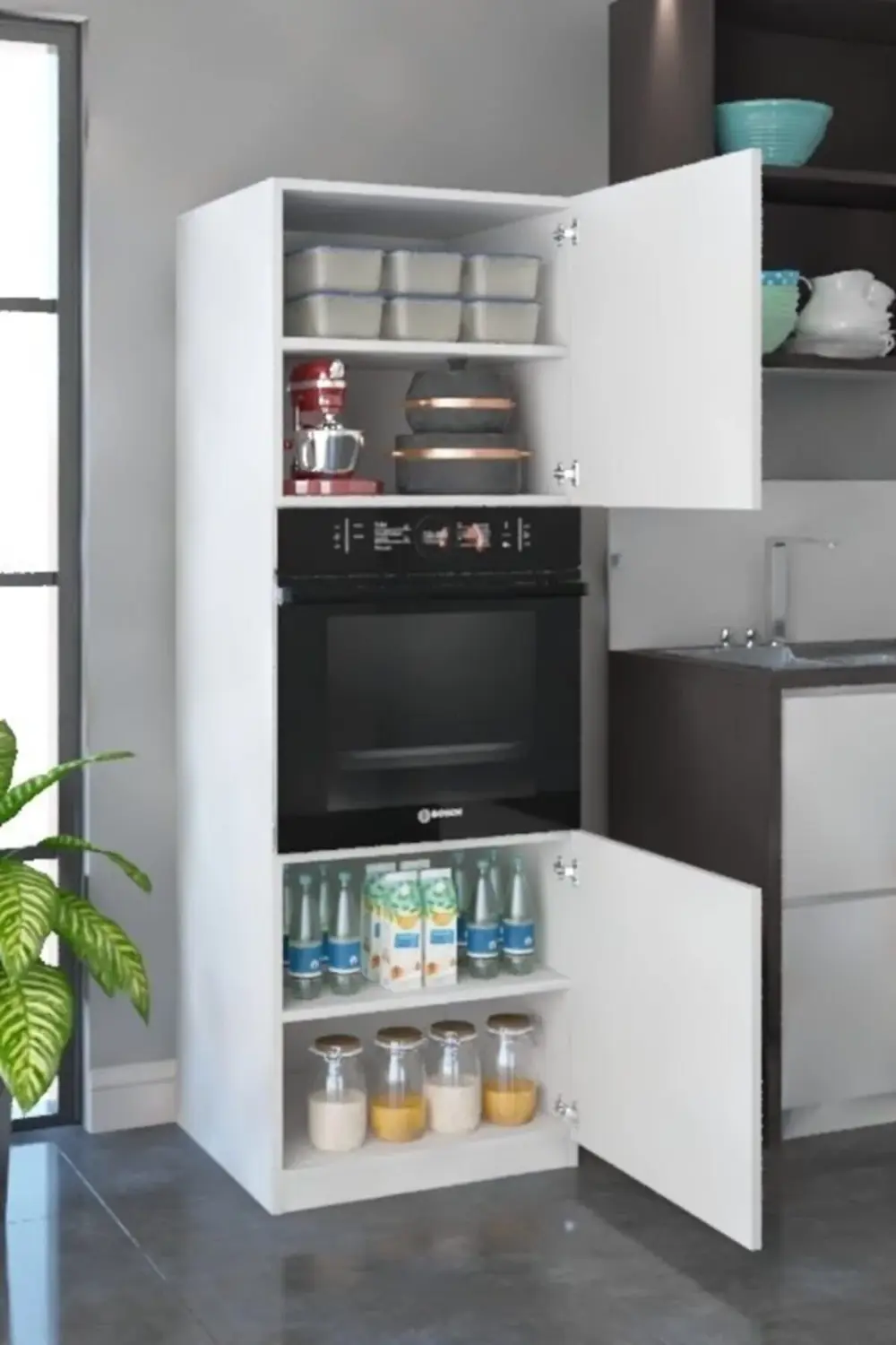 Mdf Ankastre Ve Mikrodalga Fırın Mutfak Dolabı