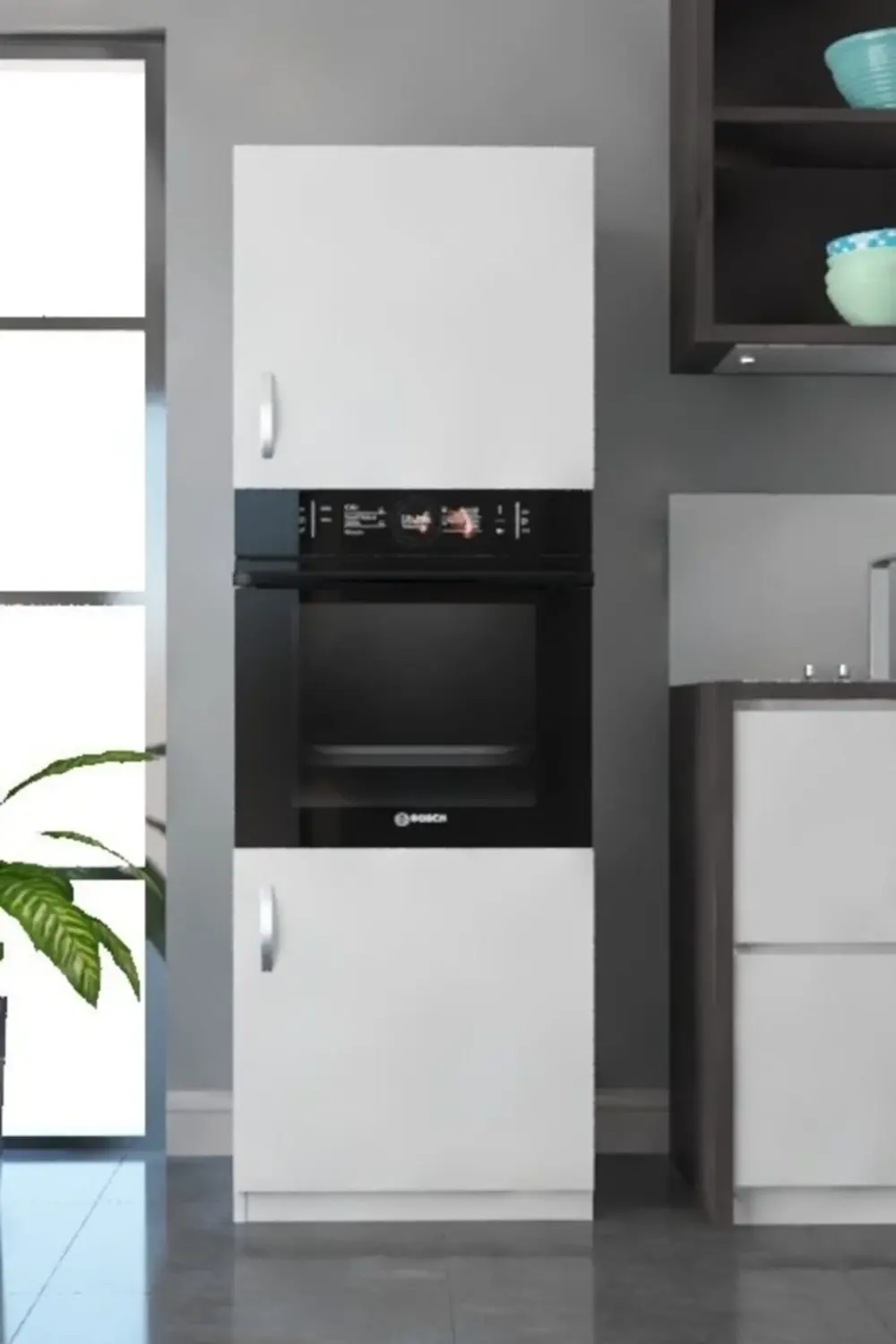 Mdf Ankastre Ve Mikrodalga Fırın Mutfak Dolabı