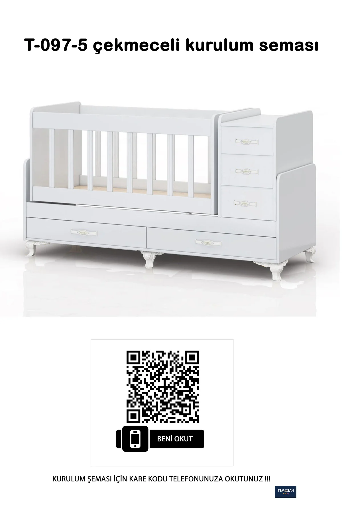 Mdf Korkuluklu, Anne Yanı, Çekmeceli, Büyüyen, Karyola Olabilen, Sallanır Beşik 60 X 120 Fiyatı, Yorumları ve Özellikleri