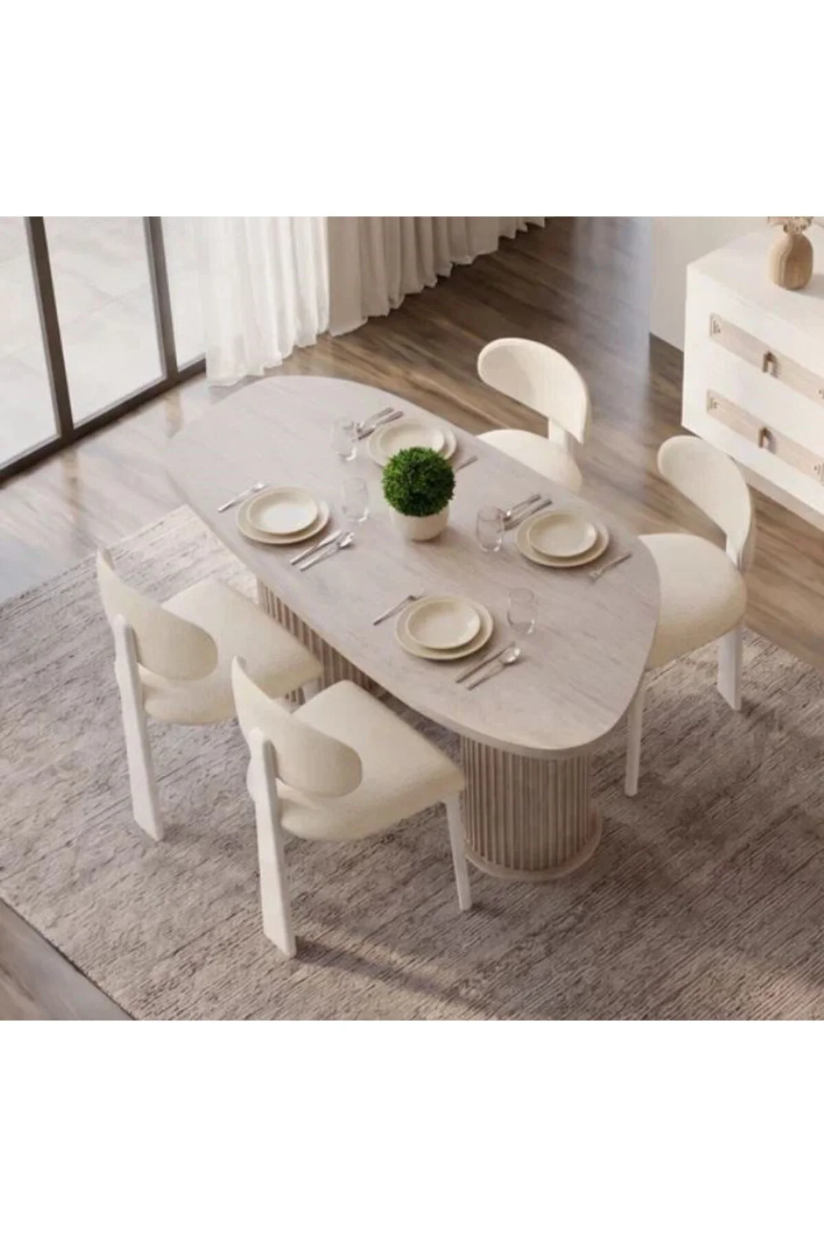 MDF YEMEK MASASI+6 SANDALYE