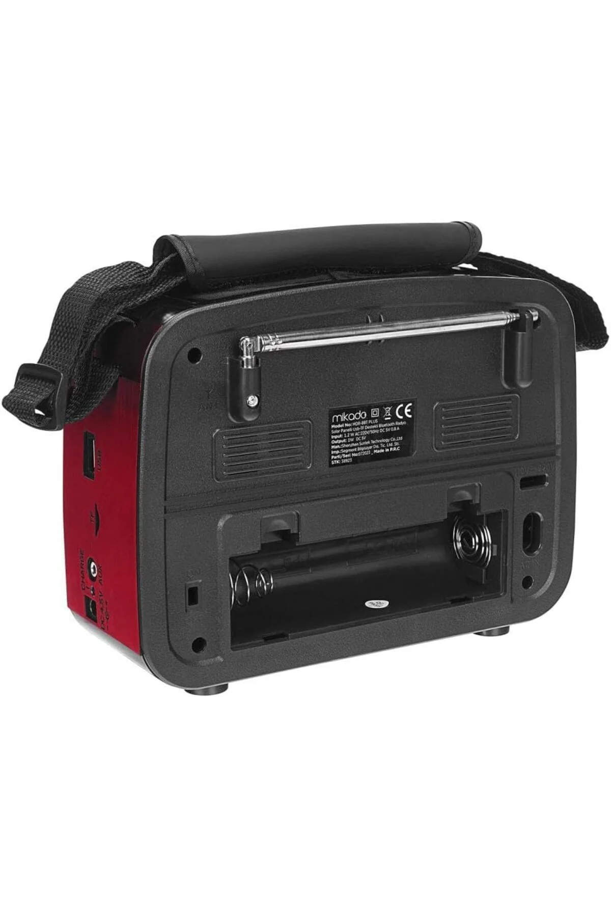 MDR-8BT PLUS Siyah/Altın Klasik Radyo Solar Panelli Usb-TF Destek