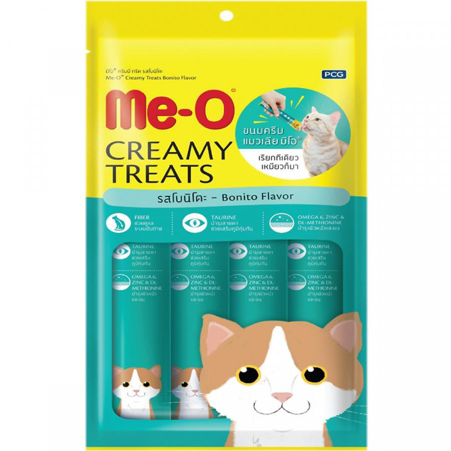 Me-O  Creamy Çizgili Orkinos Balıklı Kedi Ödül Maması 15 Gr X 4