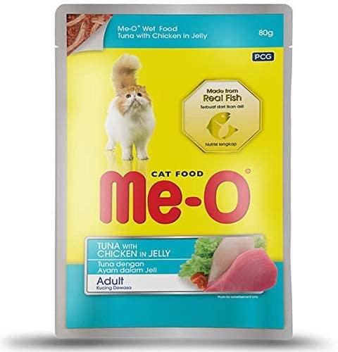 Me-O Pauch Jöle İçinde Ton ve Tavuk Etli Kedi Konserve Mama 80 gr