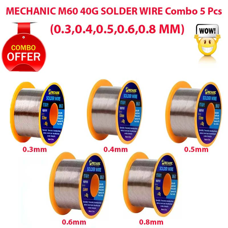 Mechanic M60 40g 0.6mm Yüksek Saflıkta Temizleme Gerektirmeyen Reçine Lehim Teli Fiyatı, Yorumları ve Özellikleri