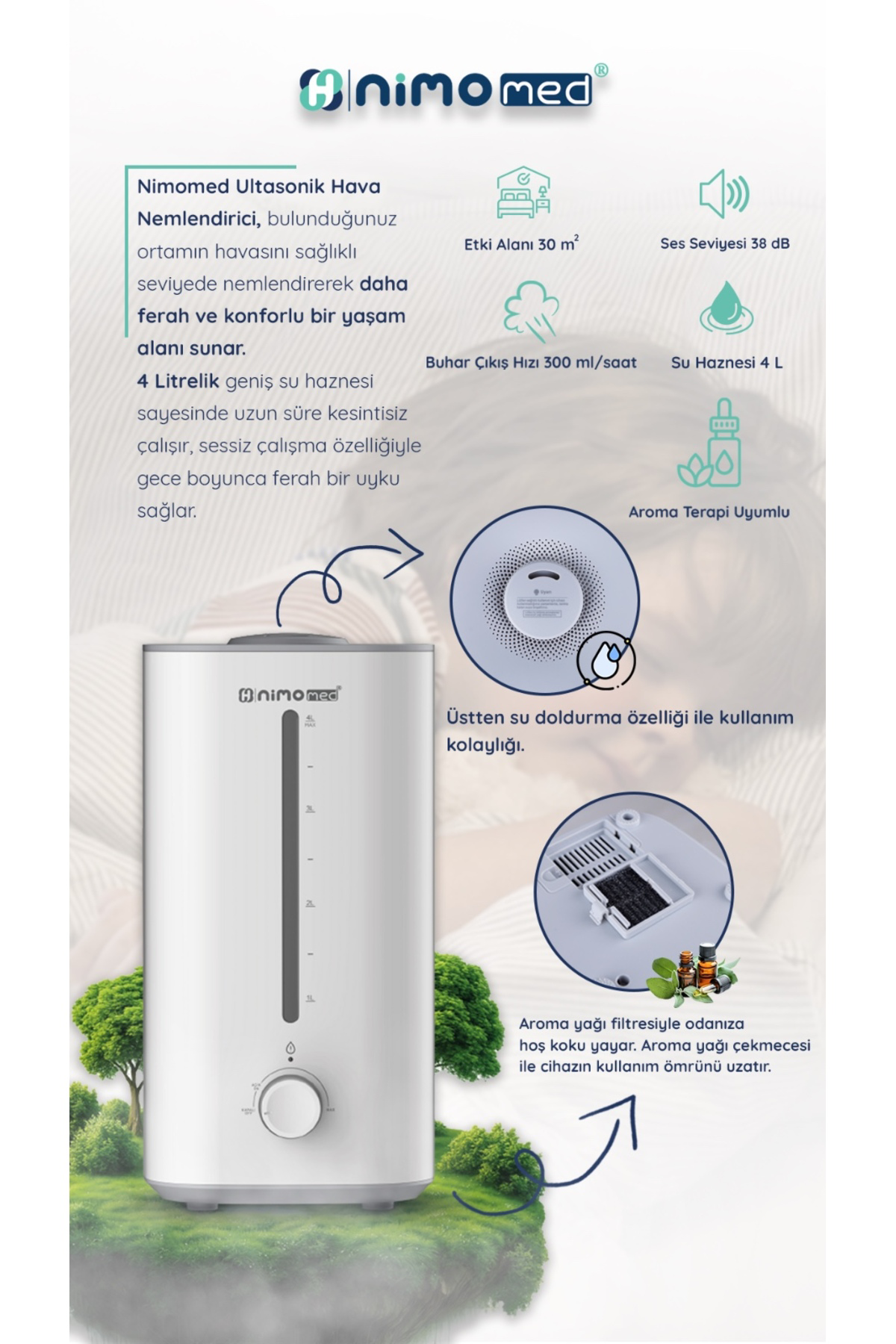Med Buhar Makinesi Oda Nemlendirici Soğuk Buhar Makinası