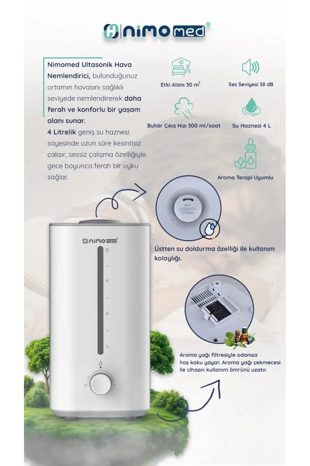 Med Buhar Makinesi Oda Nemlendirici Soğuk Buhar Makinası