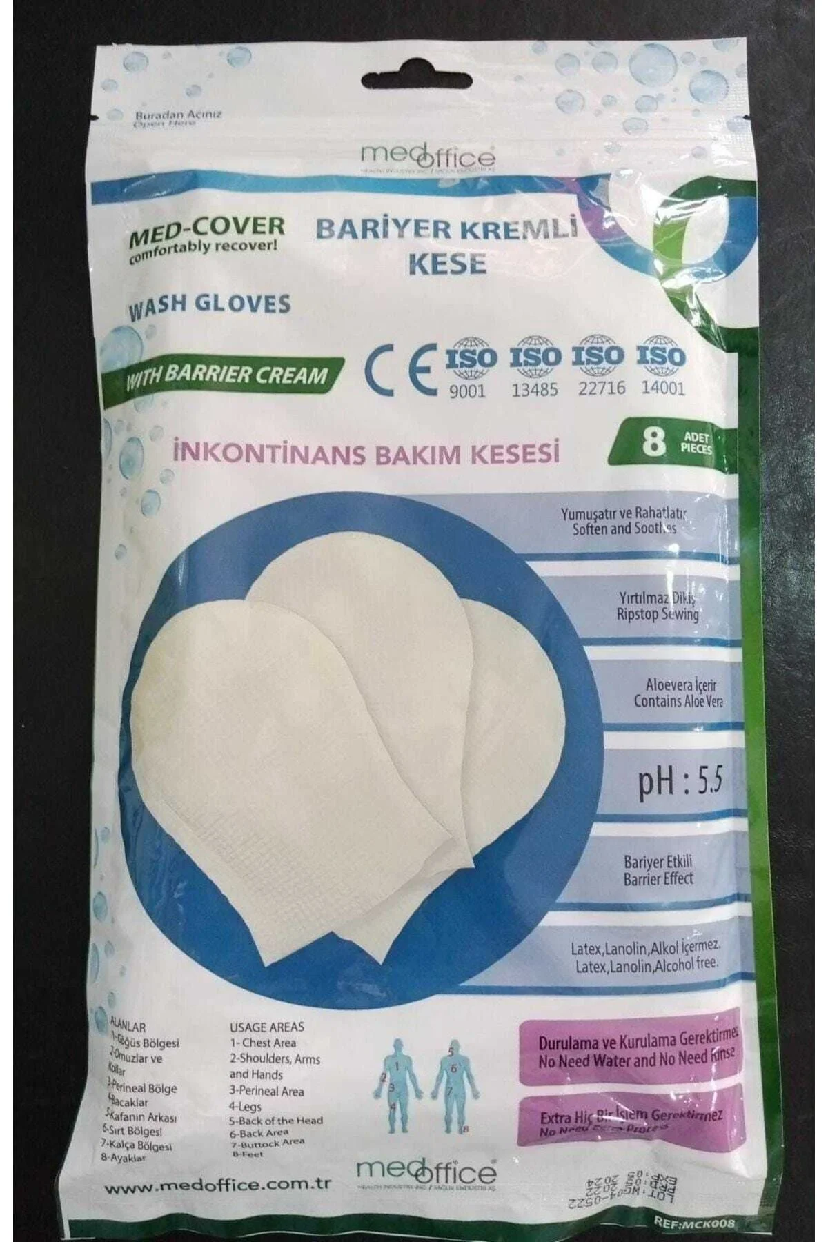 Med Cover Bariyer Kremli Kese - Yatan Hasta Vücut Bakım Kesesi (10'LU 4 PAKET) Med Cover Bariyer Kremli Kese - Yatan Hasta Vücut Bakım Kesesi (10'LU 4 PAKET)