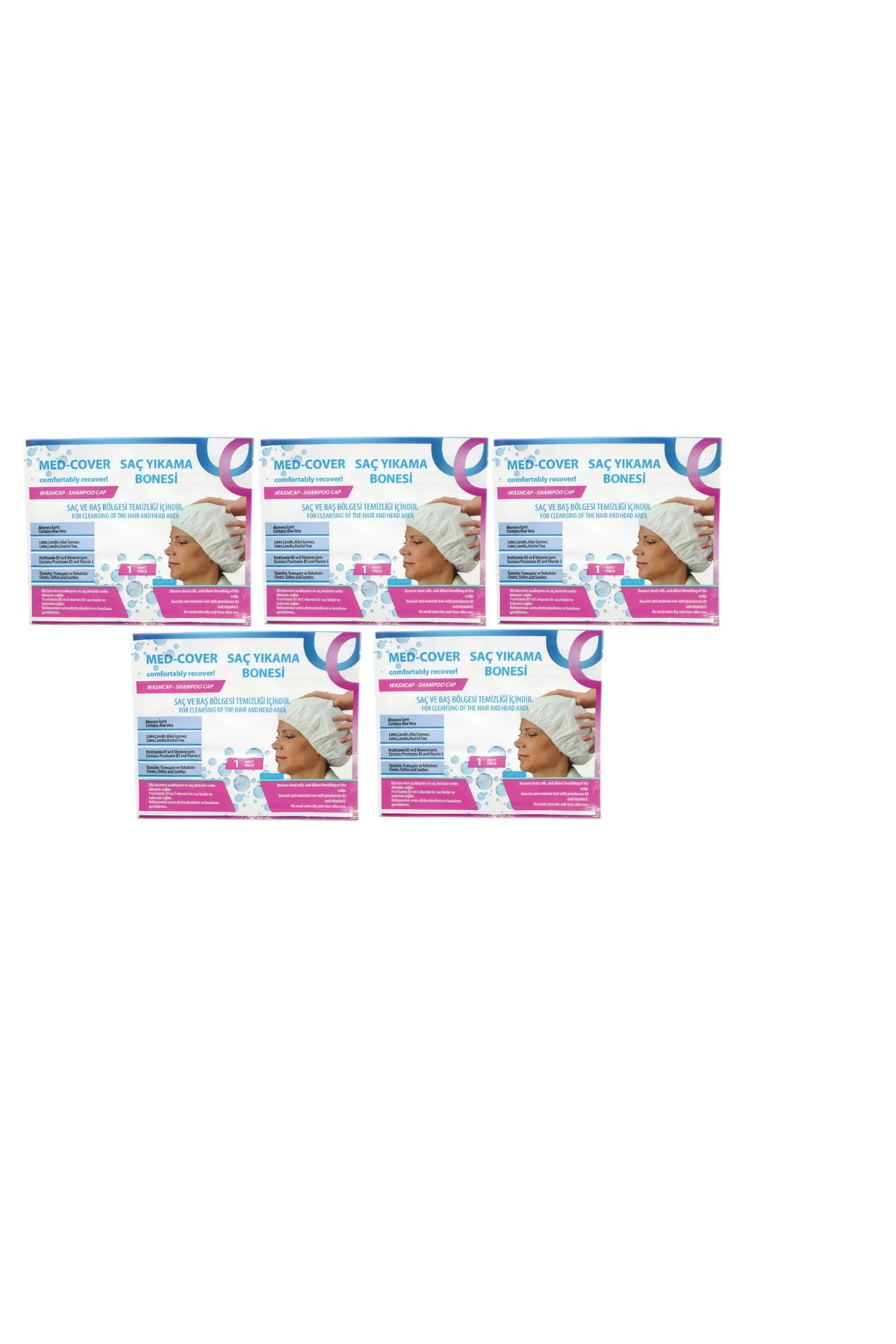 Medcover Med-Cover Hasta Saç Bakım/Temizleme/Yıkama Bonesi (5 Adet/Paket)