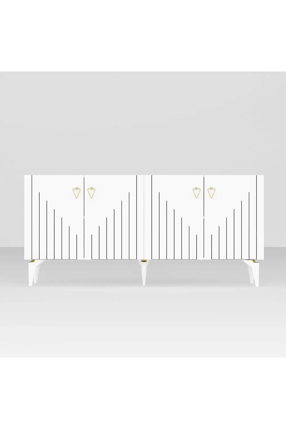 MEDDA LAZER ÇİZGİLİ KONSOL BEYAZ-ALTIN