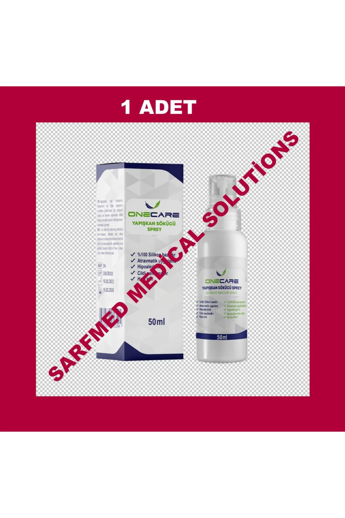 Medikal Flaster Sökücü, Yapışkan Çözücü Sprey 50 ml (1 Adet)