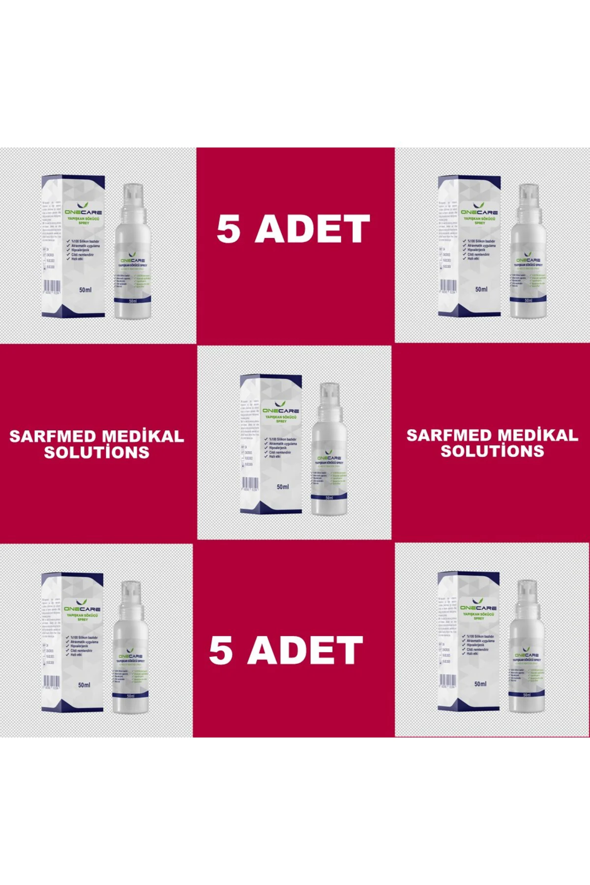 Medikal Flaster Sökücü, Yapışkan Çözücü Sprey 50 ml (5 Adet)