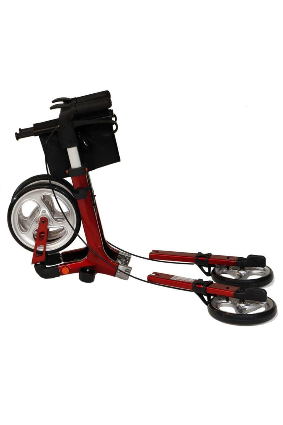 Medikalbirlik Ultra Lüks Rollatör Kırmızı Çanta Hediyeli Buyuk Te