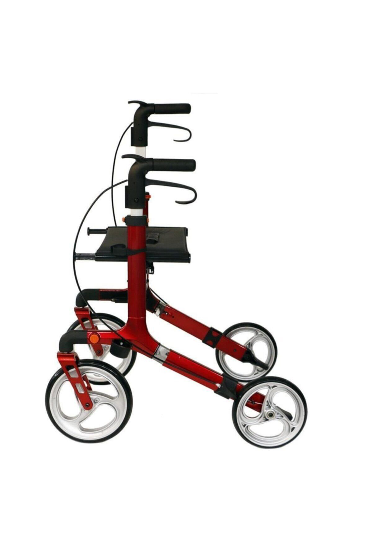 Medikalbirlik Ultra Lüks Rollatör Kırmızı Çanta Hediyeli Buyuk Te