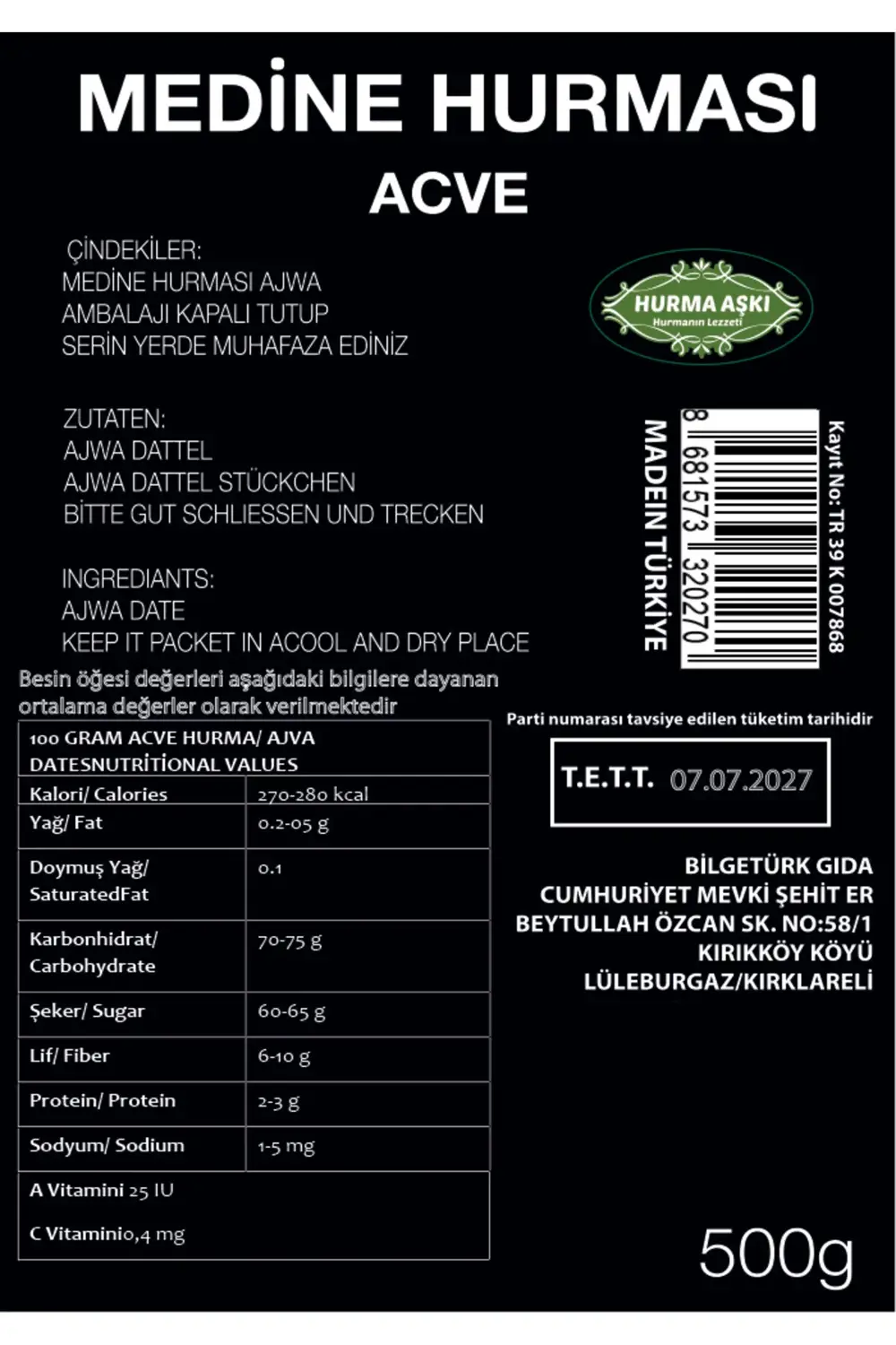 Medine Hurması Acve