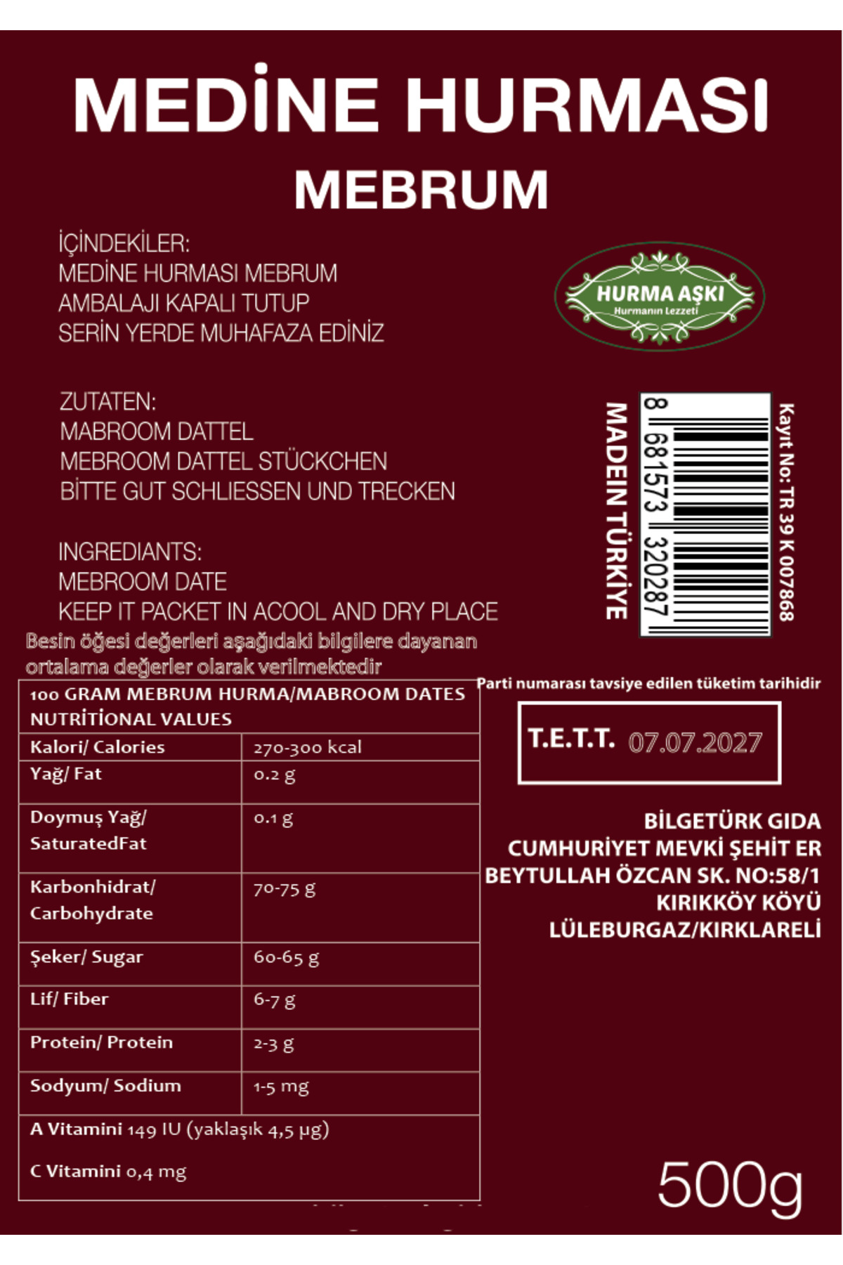 Medine Hurması Mebrum