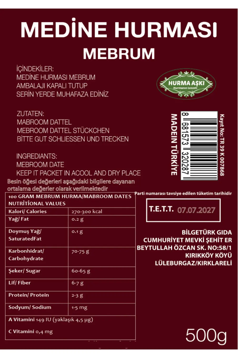 Medine Hurması Mebrum