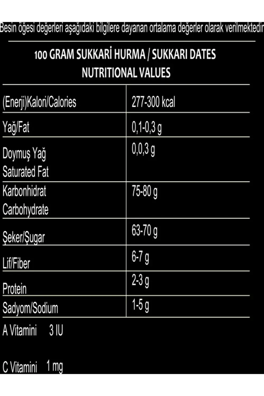 Medine Hurması Sukkari 100gr