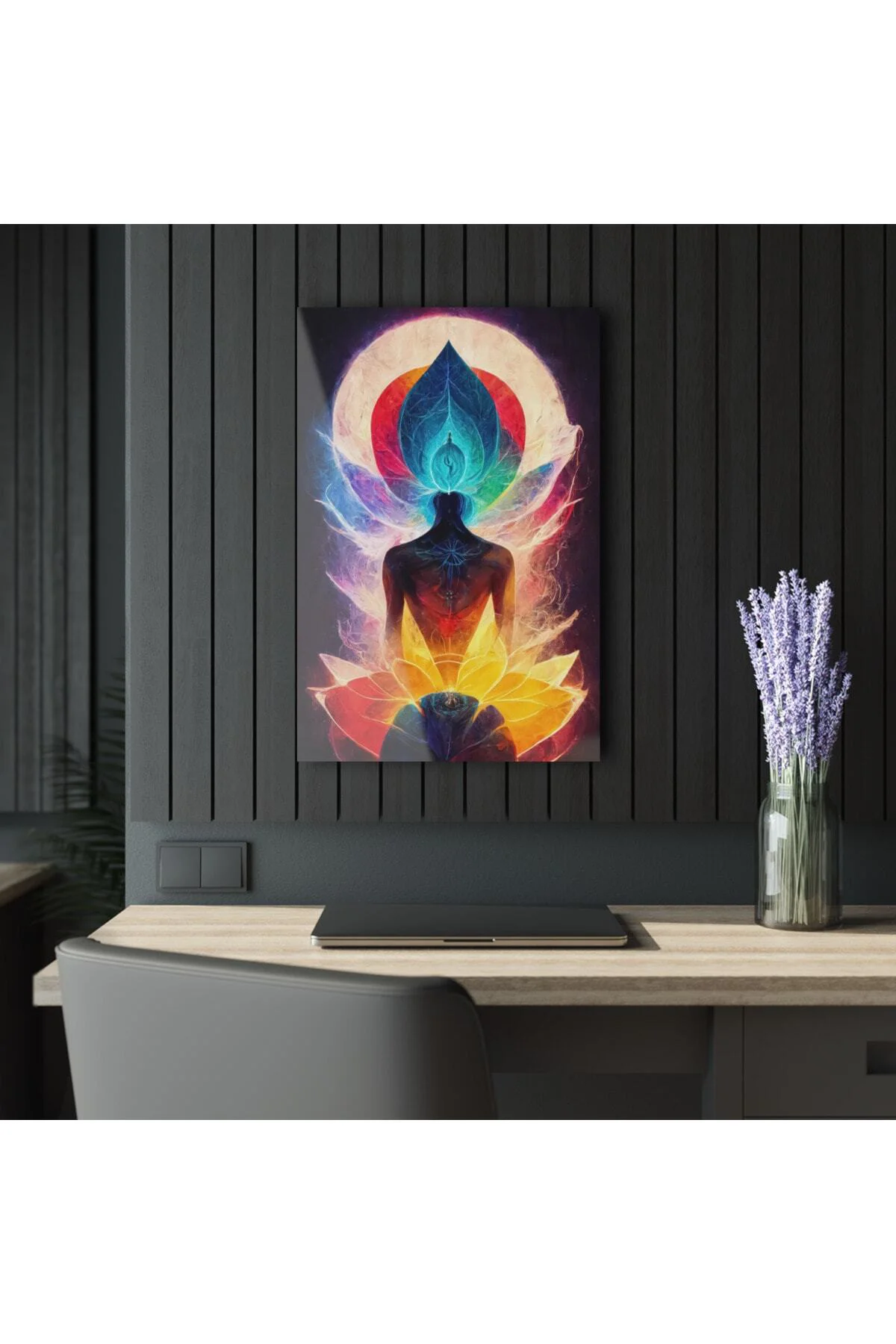 Meditasyon Cam Tablo Duvar Dekoru