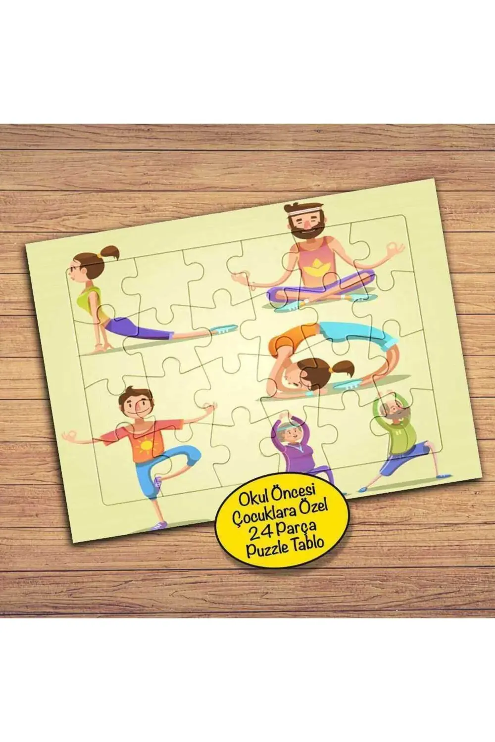 Meditasyon Yapan İnsanlar 24 Parça Çocuklara Özel Yapboz Tablo-11