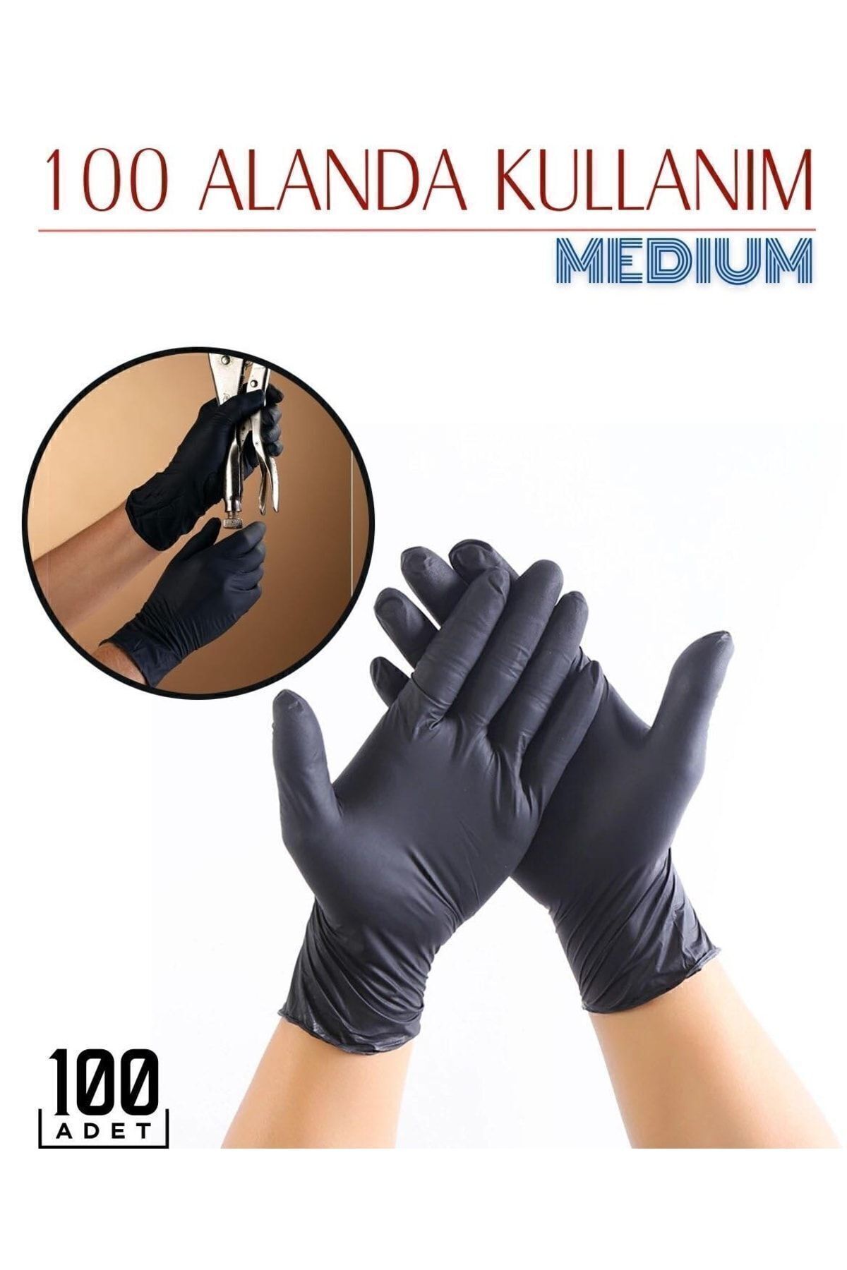 Mastercare Medium 100 Adet Siyah Nitril Eldiven 717221