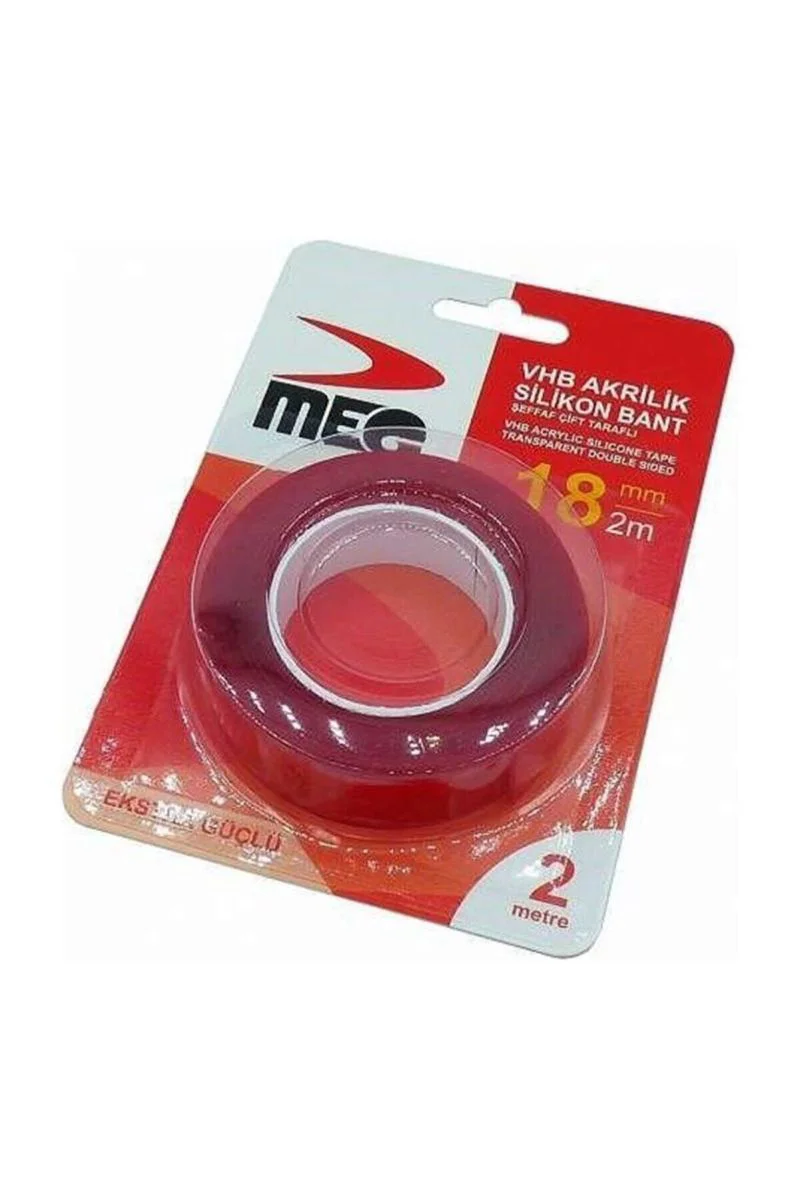 Meg Çift Taraflı Akrilik Silikonize Bant 18mm x 2 Metre - Güçlü Yapışma Fiyatı, Yorumları ve Özellikleri