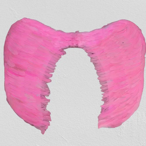 Mega Boy Pembe Renk Tüylü Melek Kanadı 100x85 cm