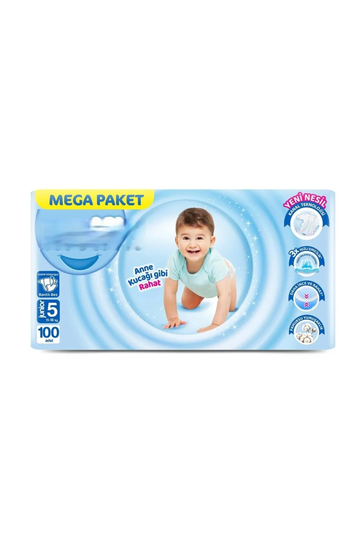 Mega Paket Bebek Bezi 5 Beden 11-18 Kg 100 Adet