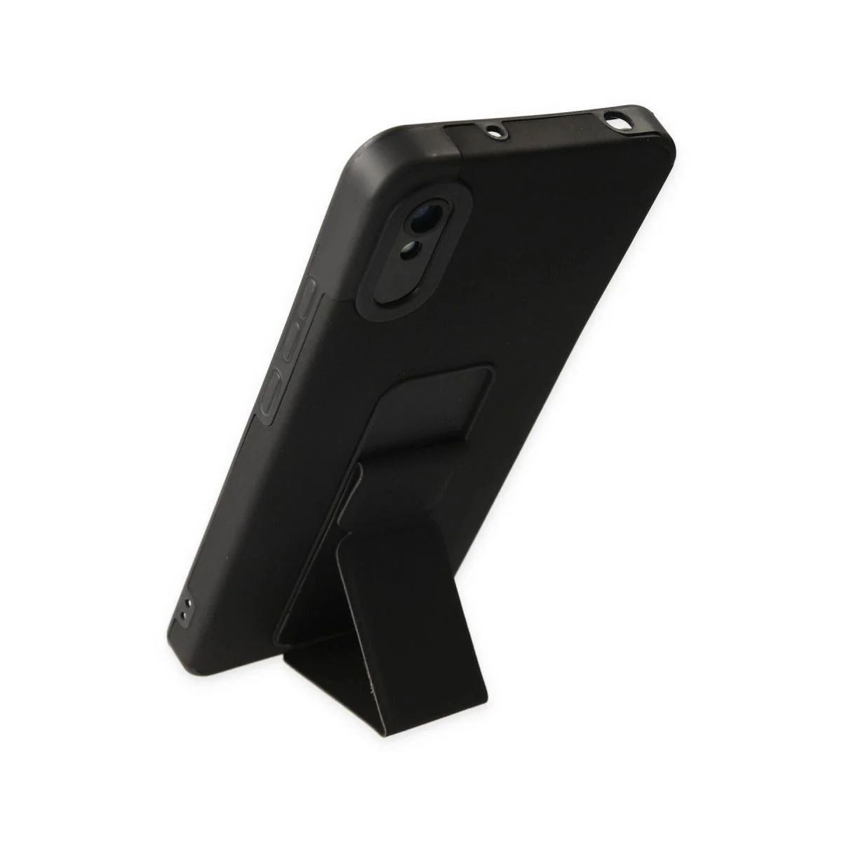 Mega Standlı Silikon Kılıf - Xiaomi Redmi 9a ile Uyumlu Siyah