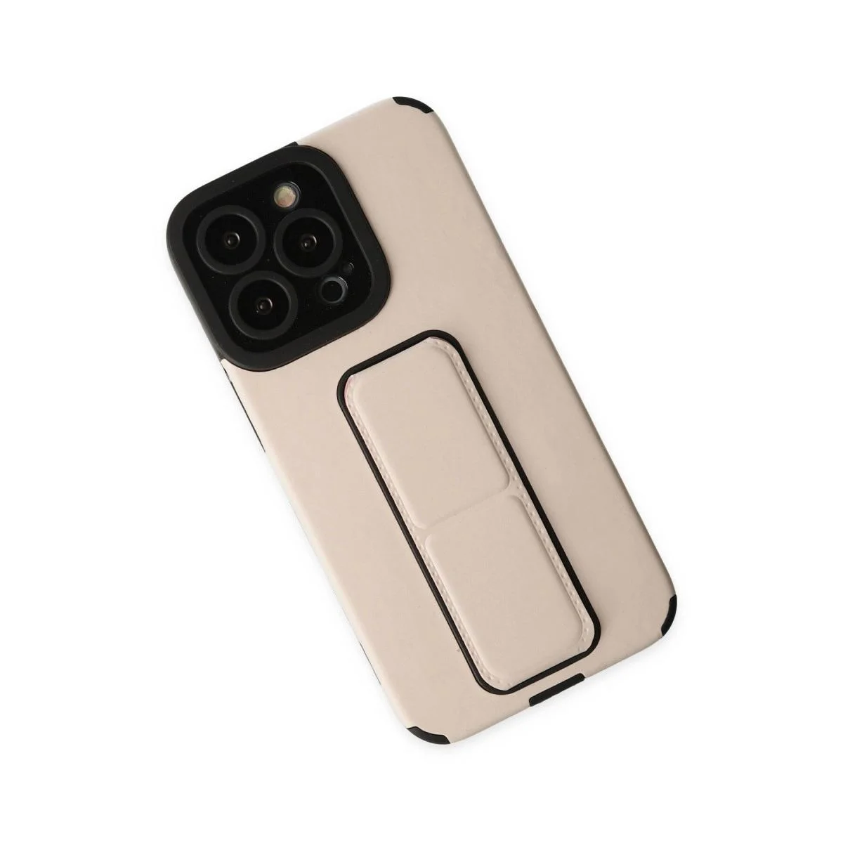Mega Standlı Silikon Kılıf Apple iPhone 13 Pro Max ile Uyumlu - Gold Mega Standlı Silikon Kılıf Apple iPhone 13 Pro Max ile Uyumlu - Gold