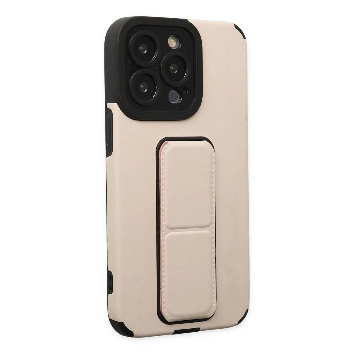 Mega Standlı Silikon Kılıf Apple iPhone 13 Pro Max ile Uyumlu - Gold Mega Standlı Silikon Kılıf Apple iPhone 13 Pro Max ile Uyumlu - Gold