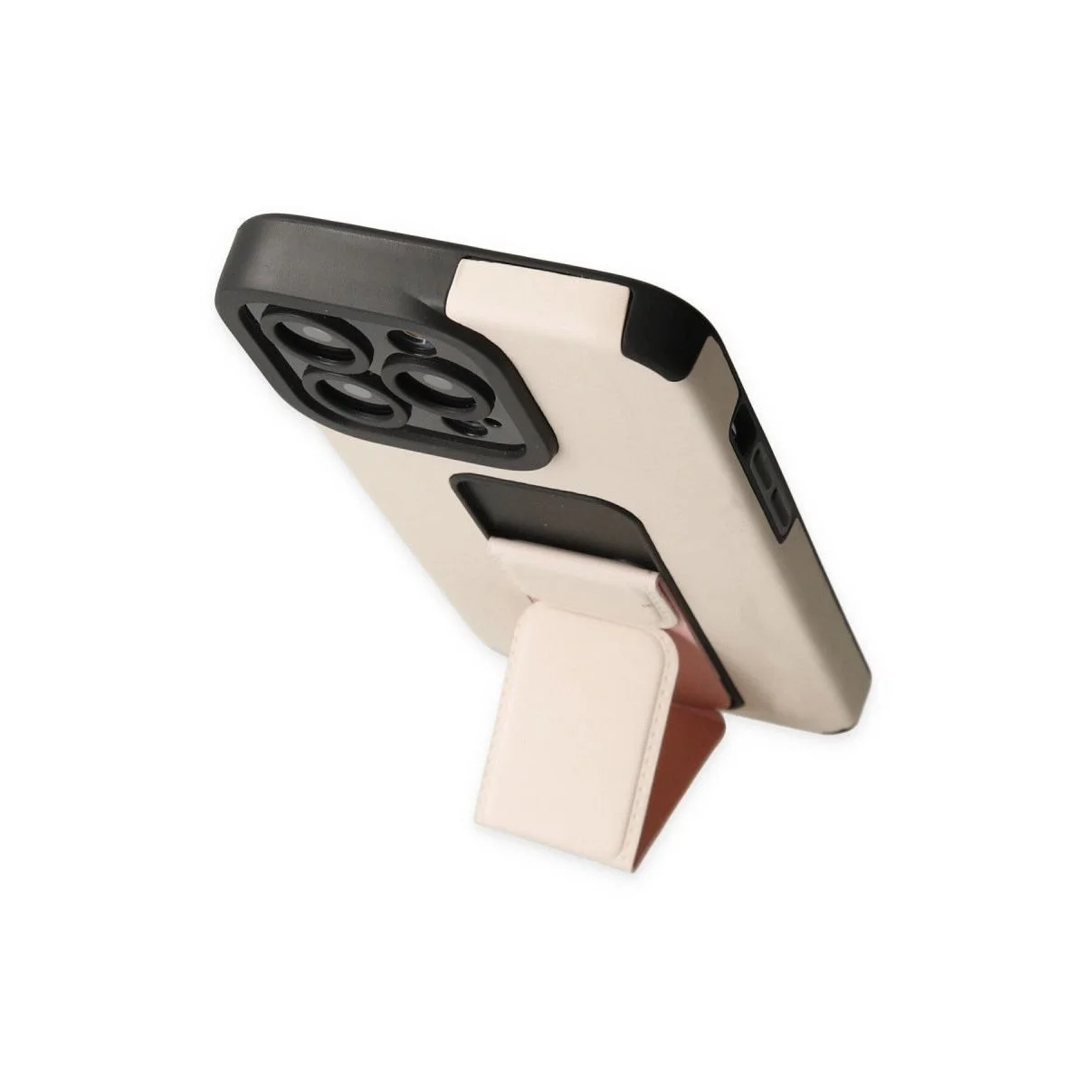 Mega Standlı Silikon Kılıf Apple iPhone 13 Pro Max ile Uyumlu - Gold Mega Standlı Silikon Kılıf Apple iPhone 13 Pro Max ile Uyumlu - Gold