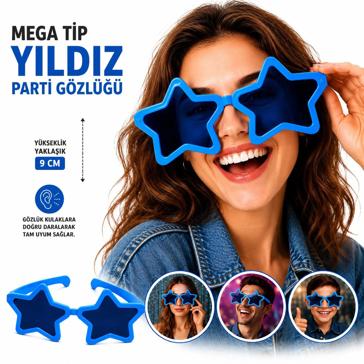 Mega Tip Yıldız Parti Gözlüğü Mi Renk