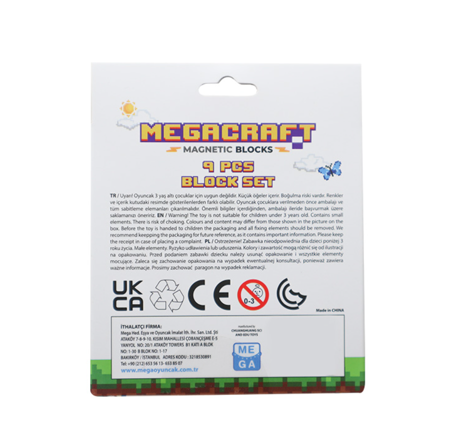 Megacraft 9 Parça Altın Kömür Blok Megacraft 9 Parça Altın Kömür Blok