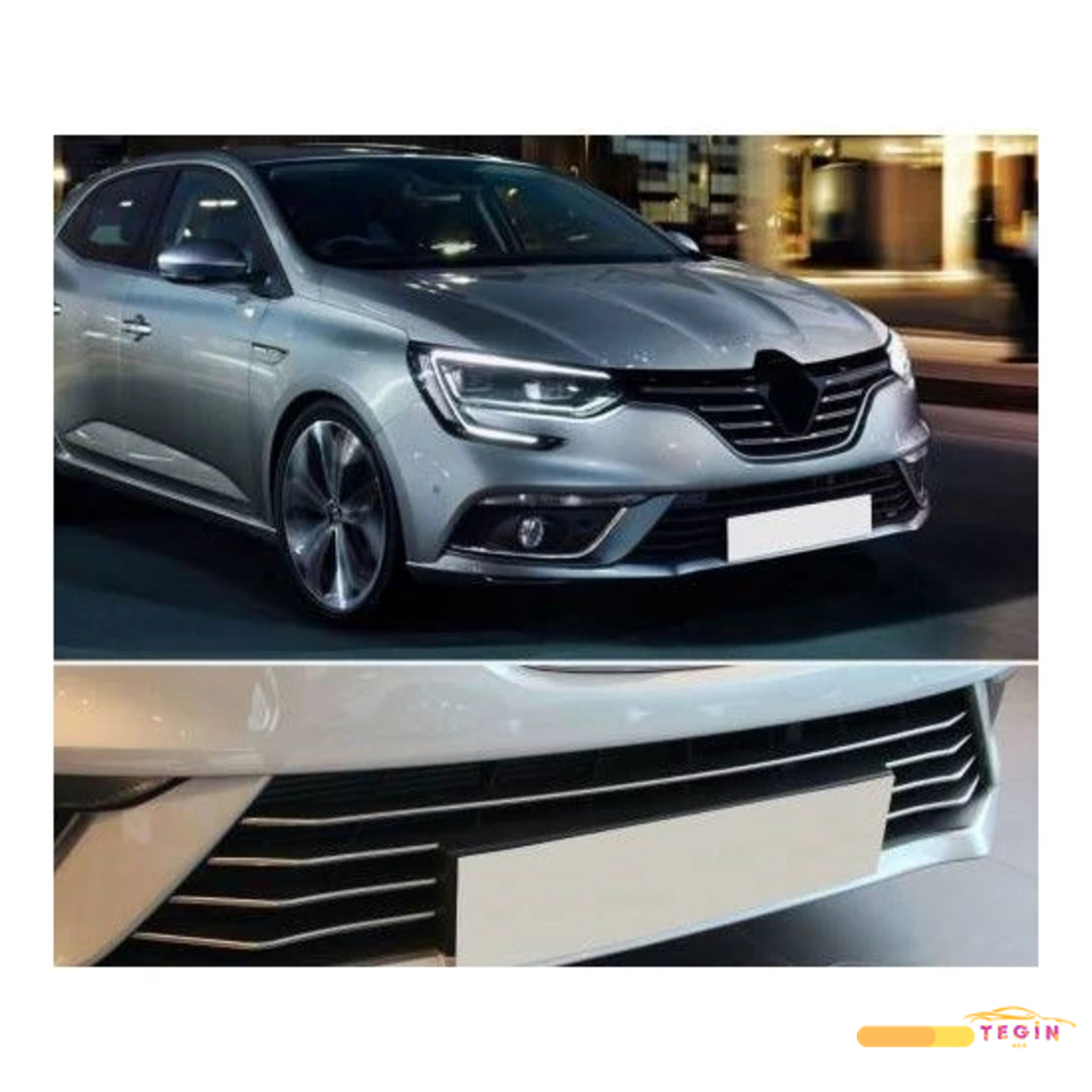 Megane 4 HB SD/SD 2016 Sonrası Premium Ön Tampon Çıtası 7 Parça