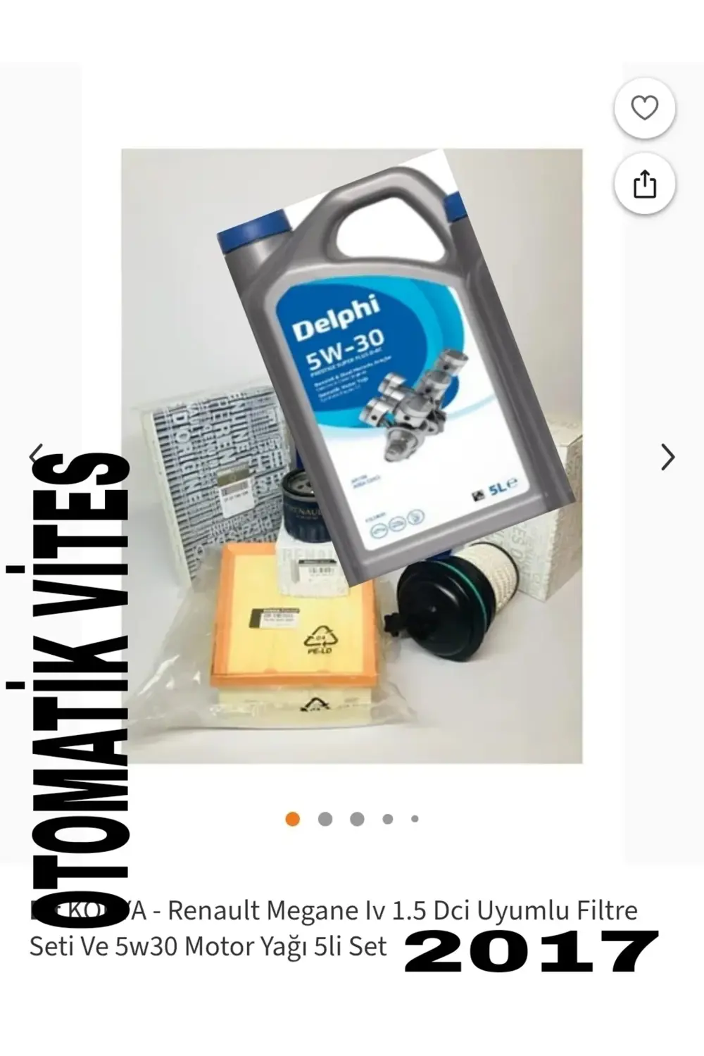 Megane Iv 1.6 Dci 130-165 hp 2016 Sonrası Filtre+5w30 Yağ 2025 Ür