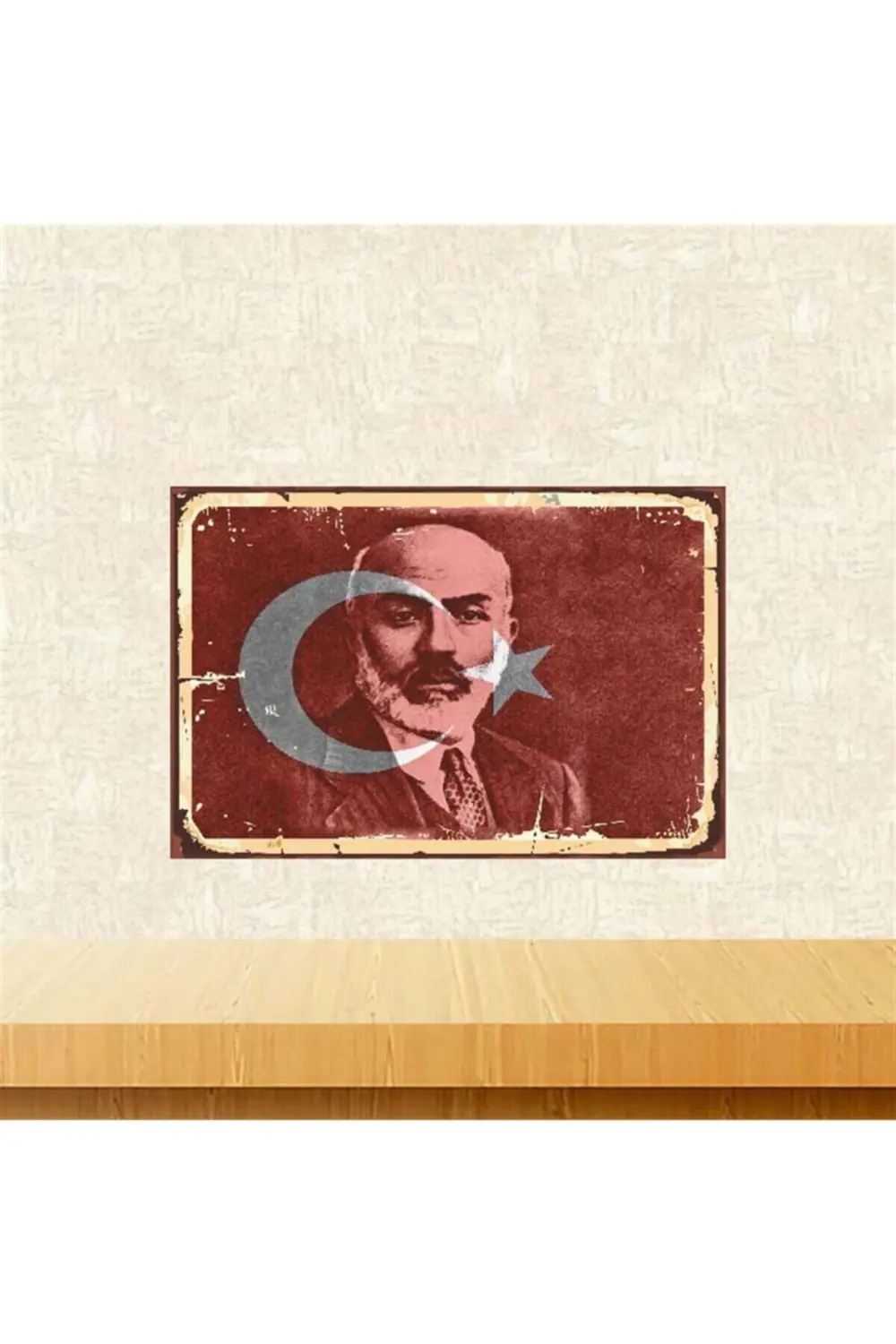 Mehmet Akif Ersoy Retro Ahşap Poster Tkfx3950 20x30 cm