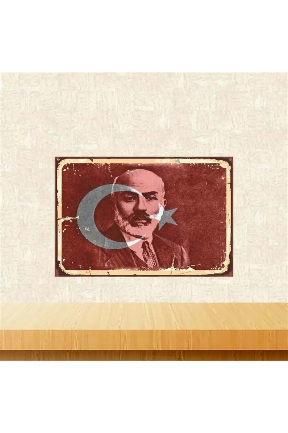 Mehmet Akif Ersoy Retro Ahşap Poster Tkfx3950 20x30 Cm