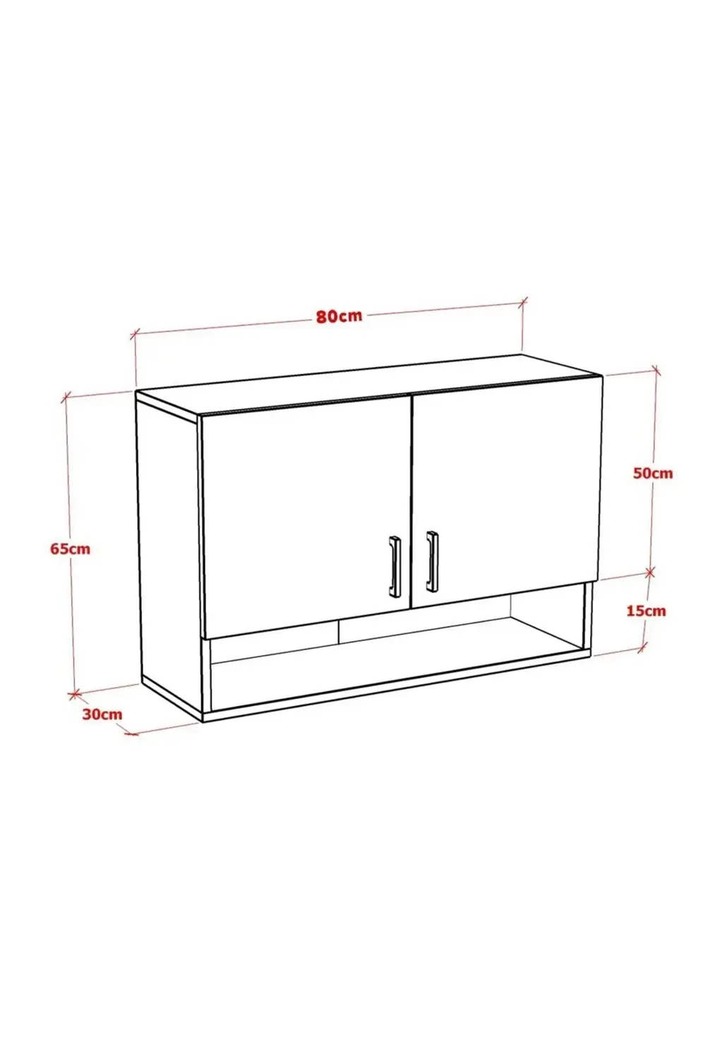 Mobideko Meiza Mini Mutfak Dolabı Üst Modül 80 Cm