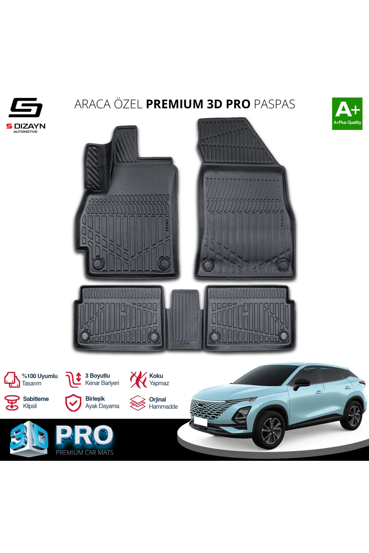 Meka Part Chery Omoda 5 3D Pro Havuzlu Paspas 2022 Üzeri A+ Kalite