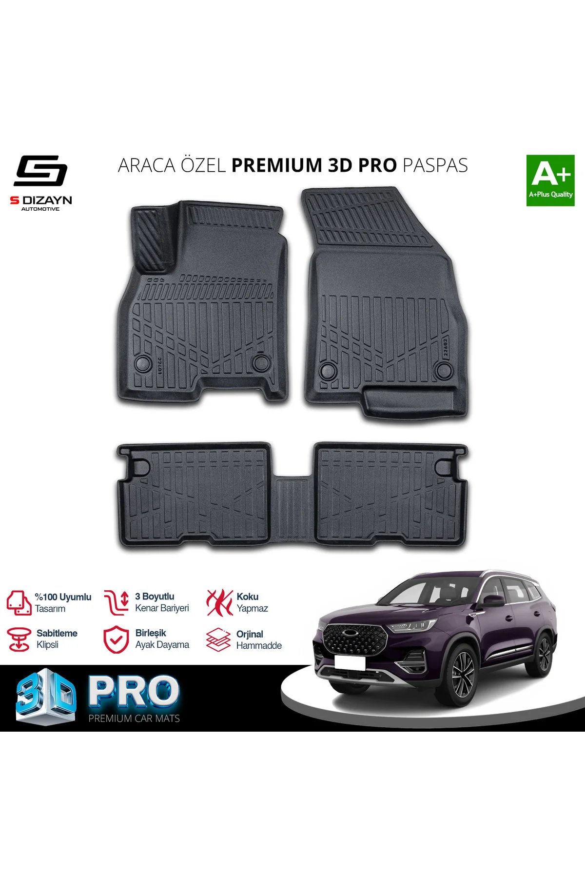 Meka Part Chery Tiggo 8 Pro 3D Pro Havuzlu Paspas 2022 Üzeri A+ Kalite Fiyatı, Yorumları ve Özellikleri