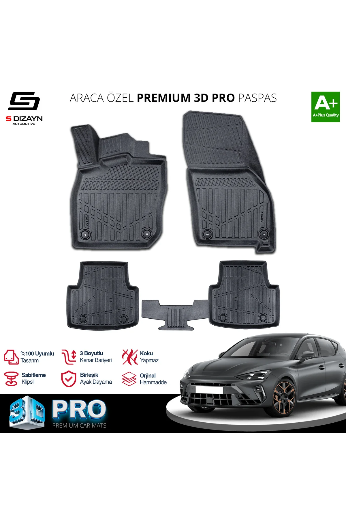 Meka Part Cupra Leon 3D Pro Havuzlu Paspas 2023 Üzeri A+ Kalite Fiyatı, Yorumları ve Özellikleri