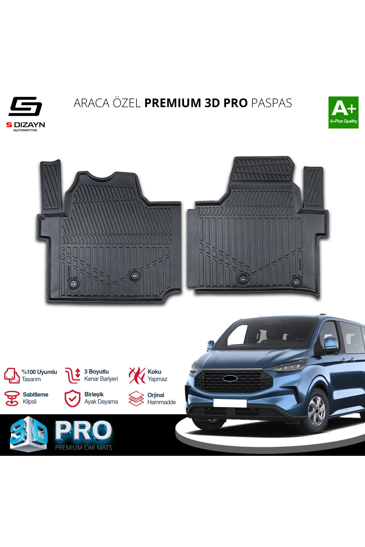 Meka Part Ford Tourneo Custom 3D Pro Havuzlu Paspas 2024 Üzeri A+ Kalite Meka Part Ford Tourneo Custom 3D Pro Havuzlu Paspas 2024 Üzeri A+ Kalite