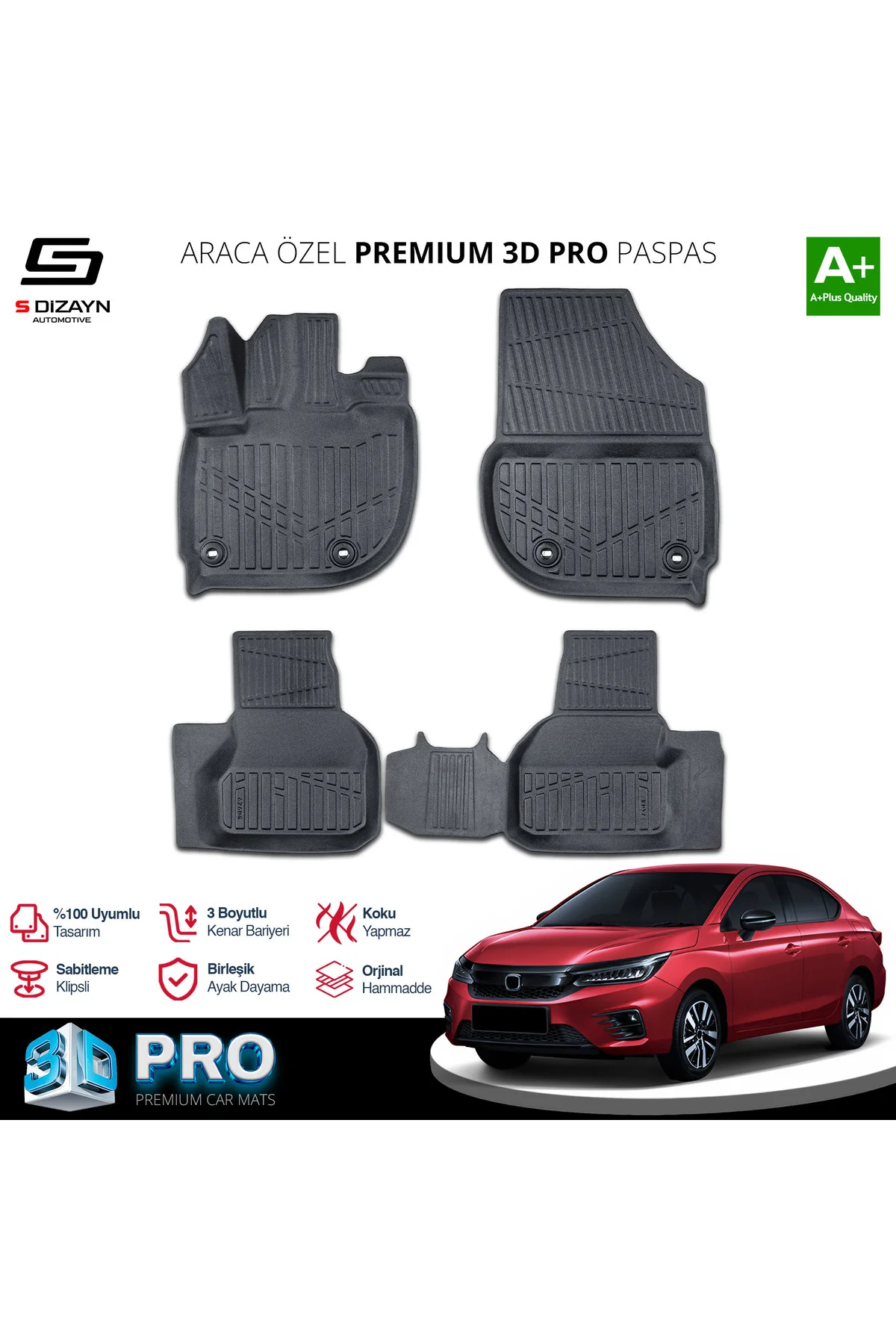 Meka Part Honda City 3D Pro Havuzlu Paspas 2021 Üzeri A+ Kalite Meka Part Honda City 3D Pro Havuzlu Paspas 2021 Üzeri A+ Kalite