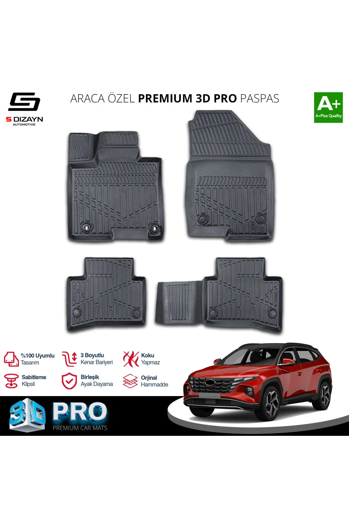 Meka Part Hyundai Tucson 3D Pro Havuzlu Paspas 2021-2024 A+ Kalite