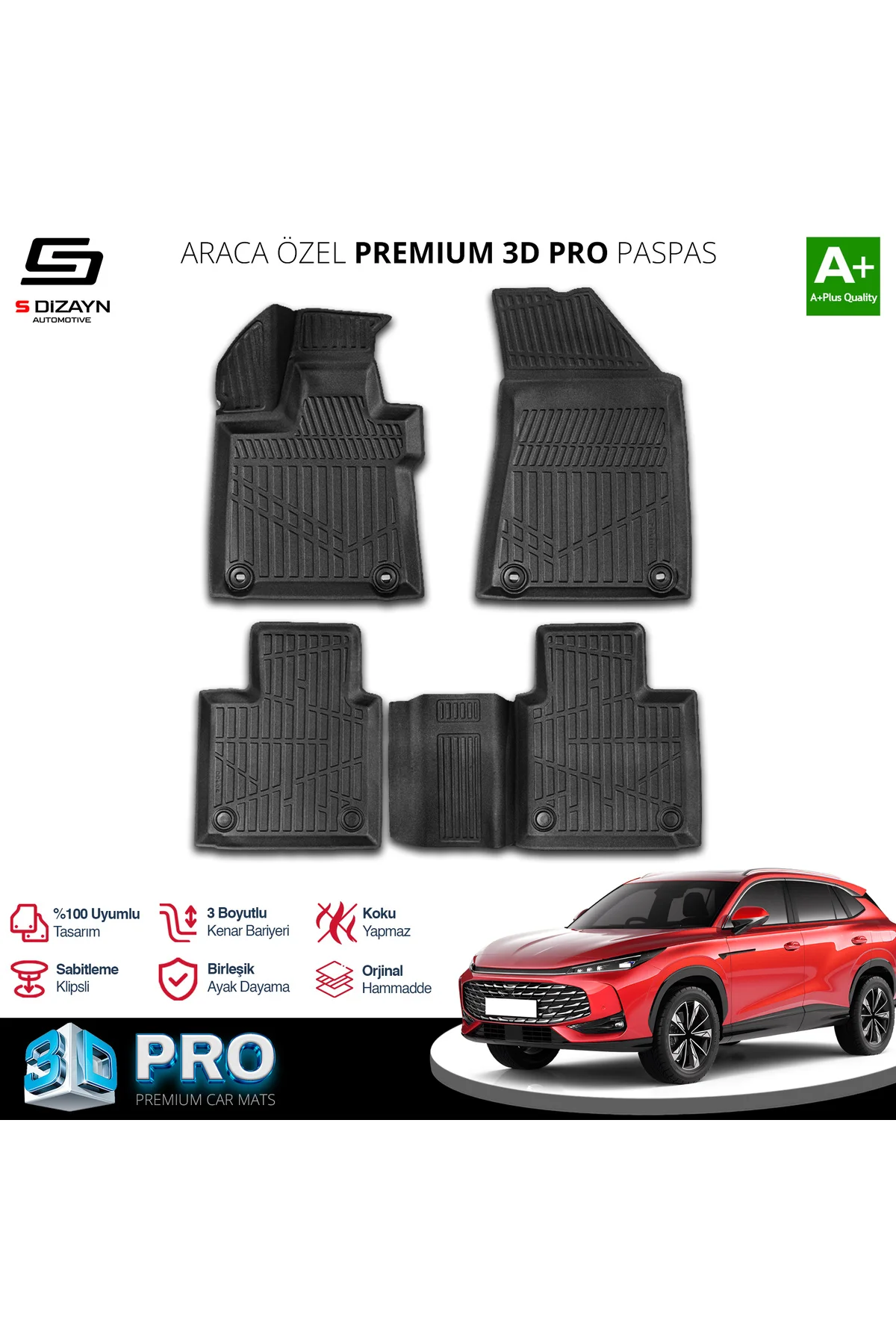 Meka Part MG HS Turbo Hybrid 3D Pro Havuzlu Paspas 2024 Üzeri A+ 