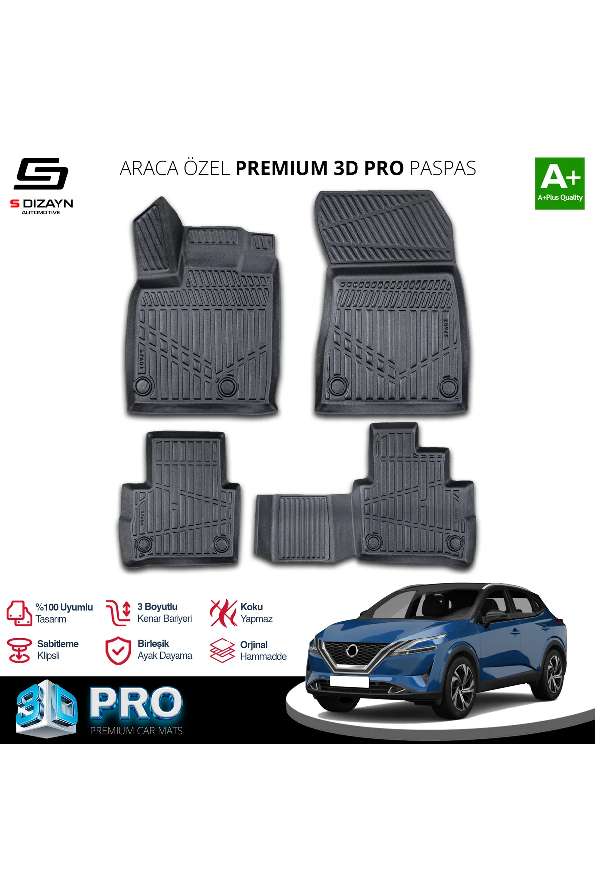 Meka Part Nissan Qashqai 3D Pro Havuzlu Paspas 2021 Üzeri A+ Kalite