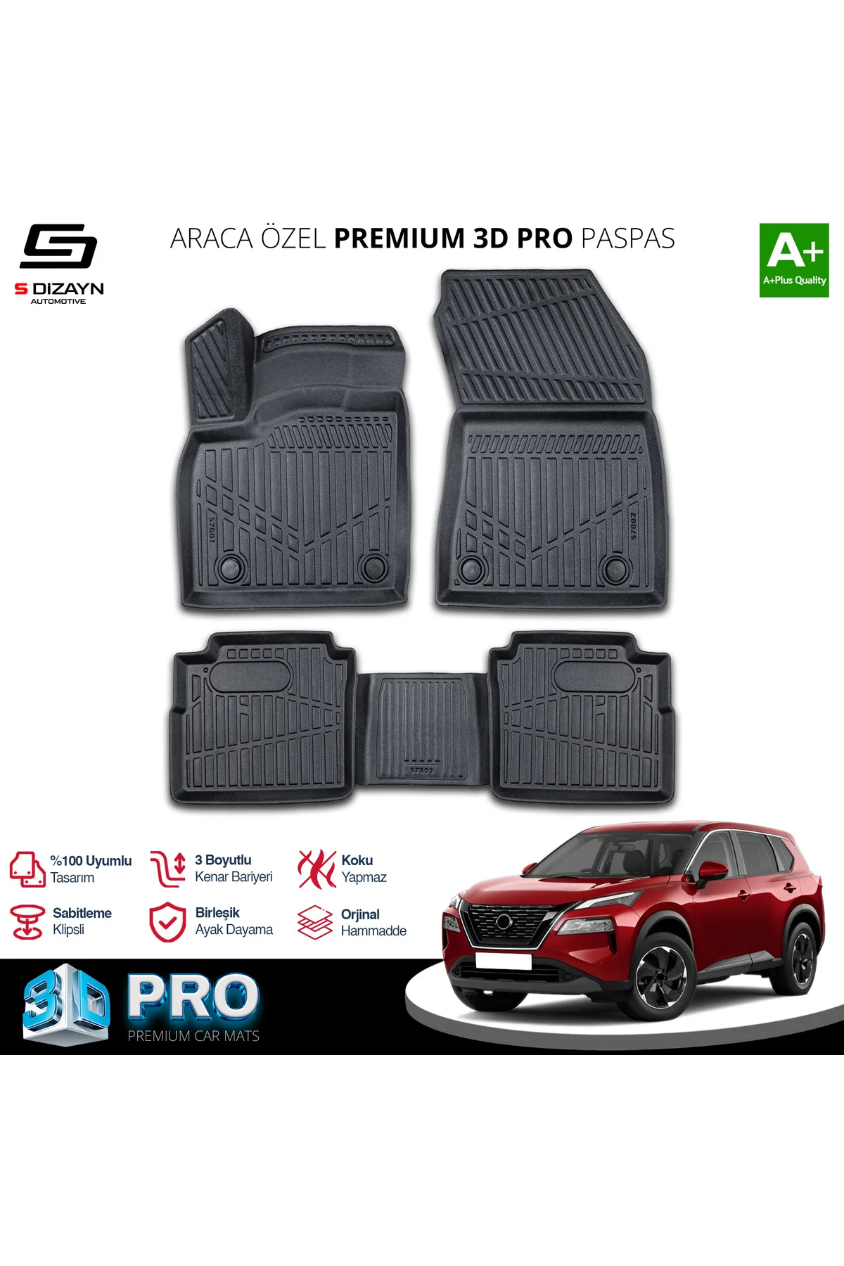 Meka Part Nissan X-Trail E-Power 3D Pro Havuzlu Paspas 2021 Üzeri A+ Kalite Meka Part Nissan X-Trail E-Power 3D Pro Havuzlu Paspas 2021 Üzeri A+ Kalite