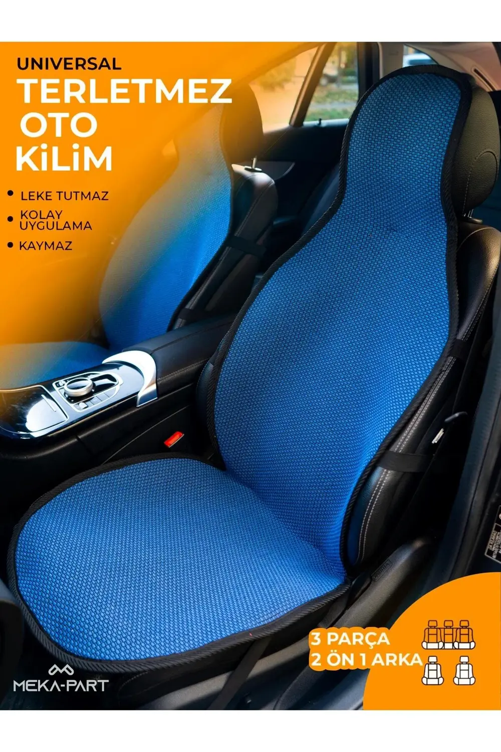 Meka Part Oto Koltuk Koruyucu Kılıf 3 Parça Universal Mavi 2+1 %1 Meka Part Oto Koltuk Koruyucu Kılıf 3 Parça Universal Mavi 2+1 %1