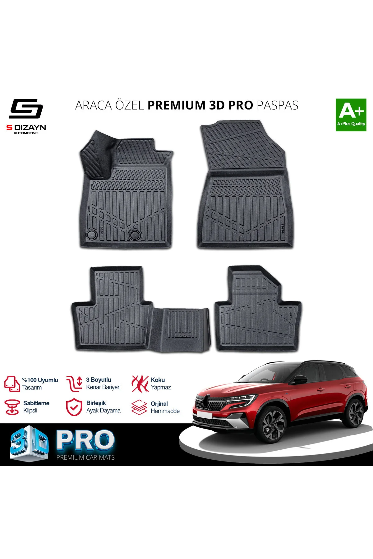 Meka Part Renault Austral Mild Hybrid 3D Pro Havuzlu Paspas 2023 Üzeri A+ Kalite Fiyatı, Yorumları ve Özellikleri