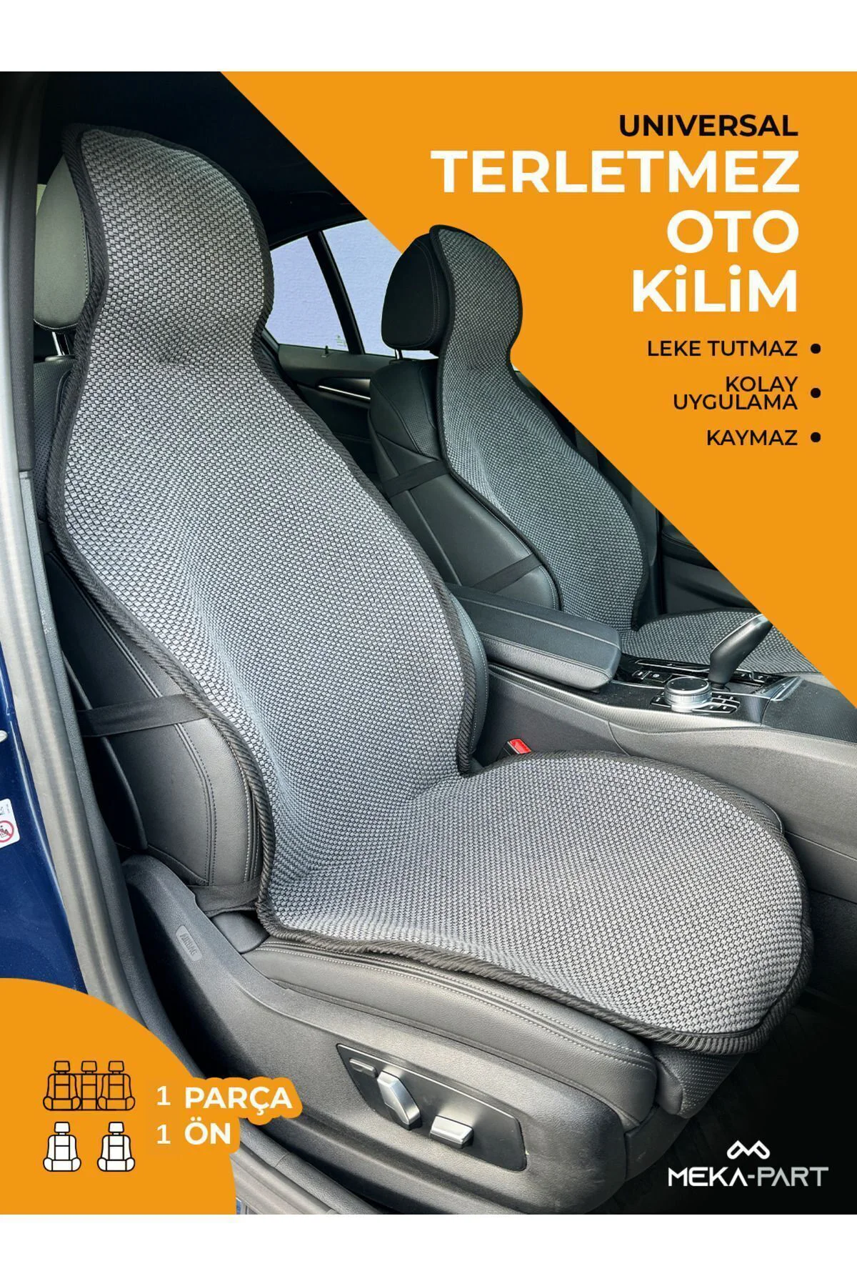 Meka Part Terletmez Koltuk Koruyucu Kılıf Tekli Füme Universal 1 